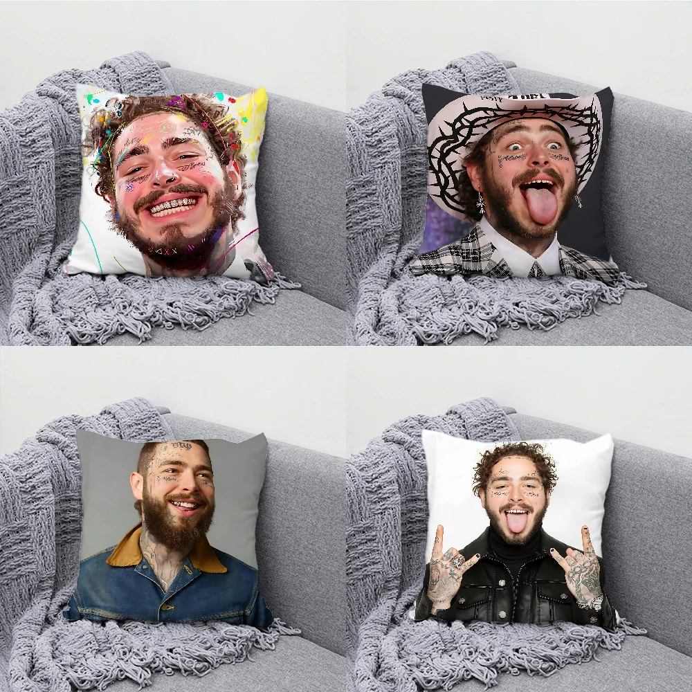 

Singer P-Post Malone Rapper Pillow Case Soft Cushion Cases for Farmhouse Sofa Decor Home Decorations and Protector Pillow Case