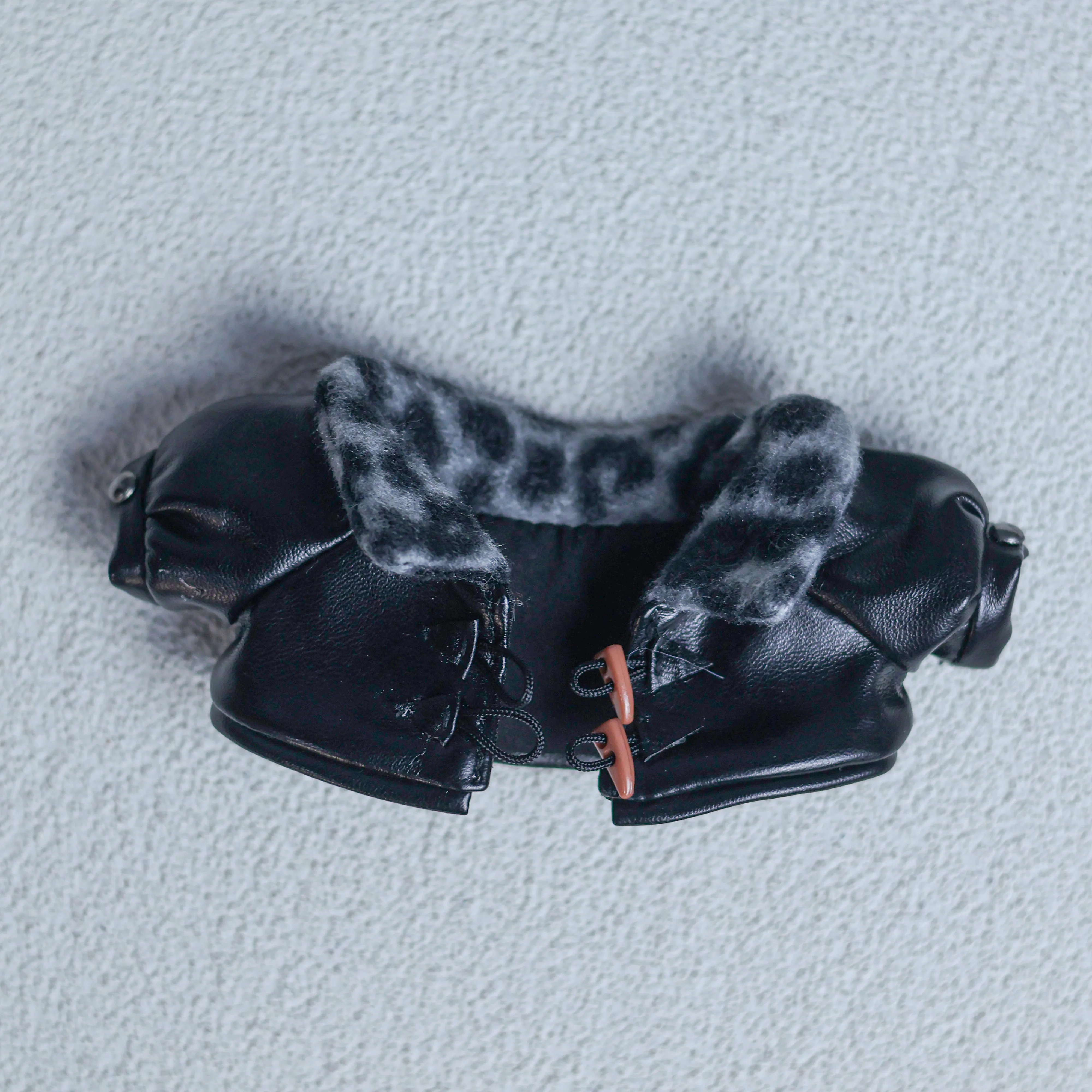 10cm Doll Clothes Snow Leopard Ear Hat Leather Clothes Glasses Clothing Suit Doll Accessories Anime Game Toy Kids Gifts Cosplay