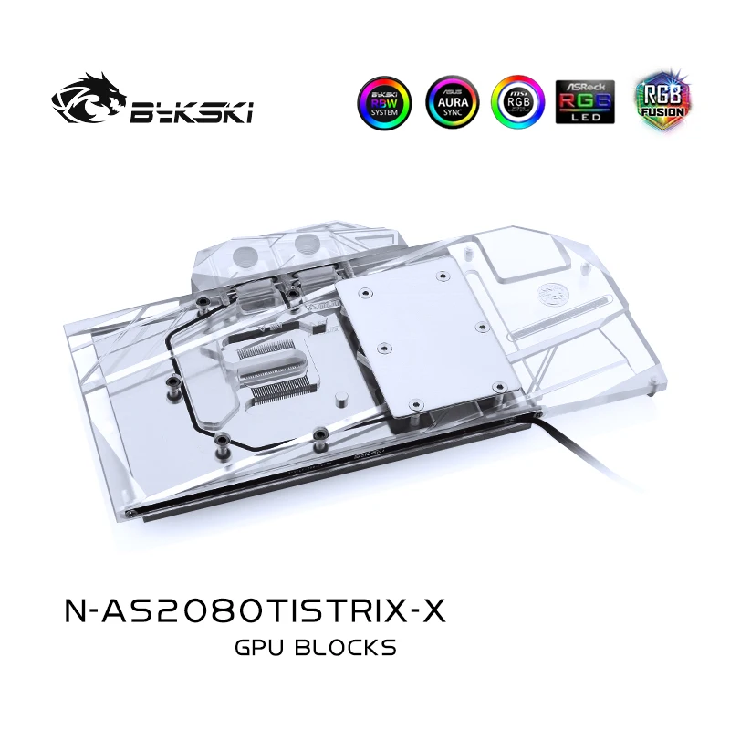 

Bykski Water Block use for ASUS ROG STRIX-RTX2080TI-O11G-GAMING /Full Cover Copper Block/RGB Light/Compatible Original Backplate