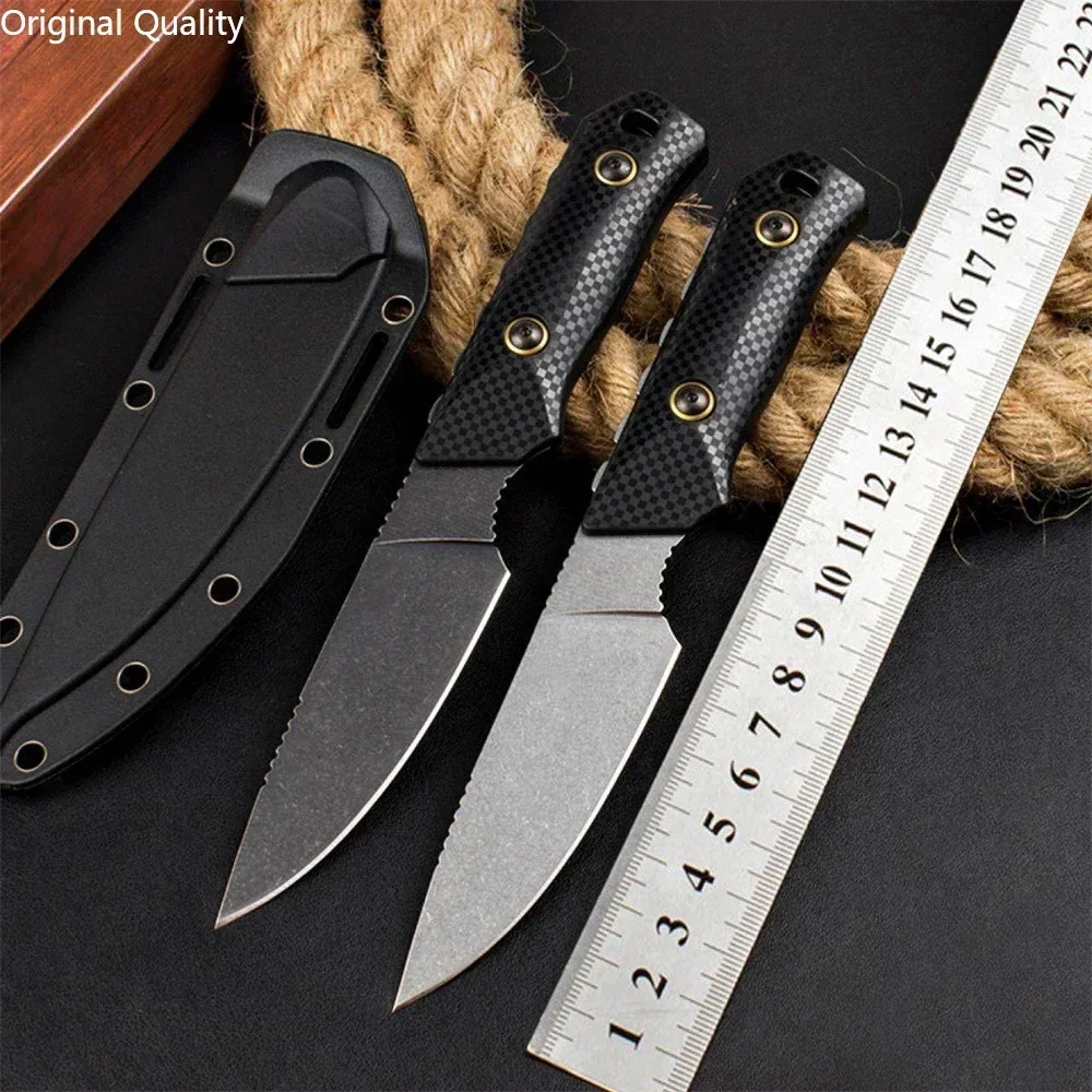 

BM 15600-01 Raghorn Fixed Blade Knife 4" D2 Stonewash Satin Drop Point Blade Santoprene Handles Outdoor Tactical Military Knife