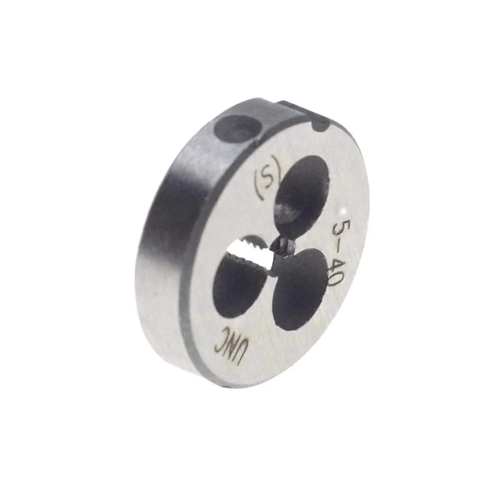 Die Set Plug Tap Silver Straight Flute Taps Threading Tool HSS Hand Tap Drill Set High Speed Steel Right-Hand Thread 5-40 UNC