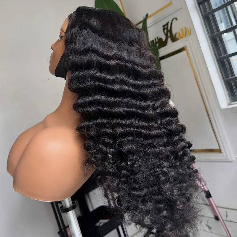 

Бразильский парик с волнистыми локонами 13x4 HD Lace Frontal из натуральных волос, глубокие кудри, для чернокожих женщин, естественный вид