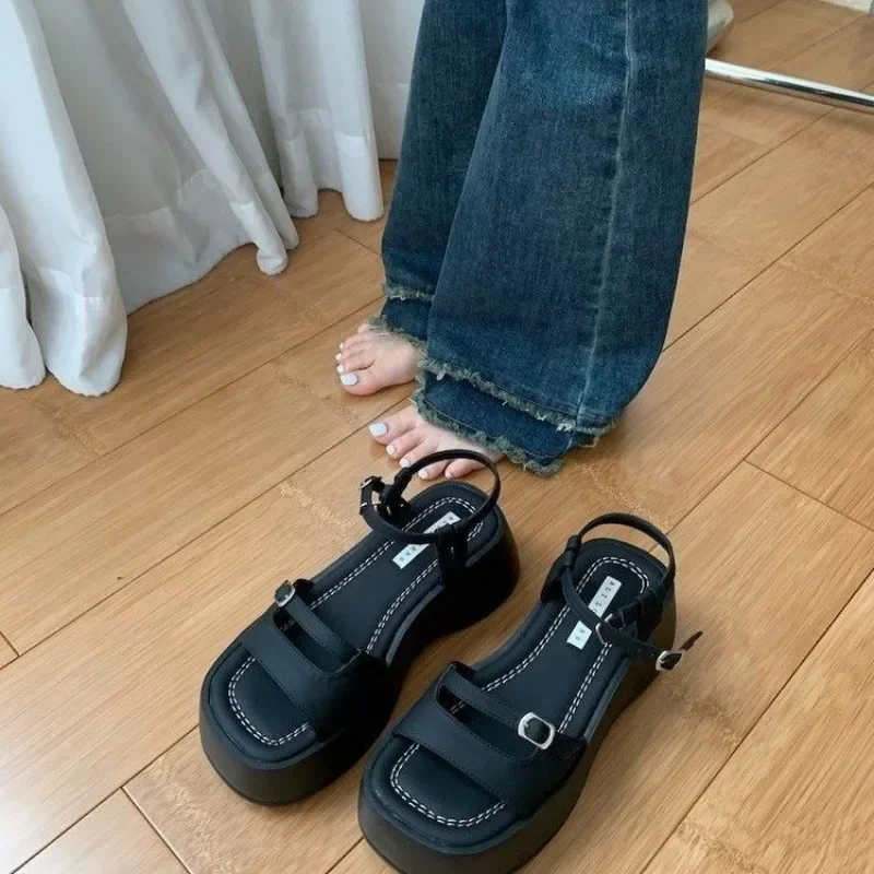 Platform Sandals Women Wear Fashion Korean Version To Match The Platform Shoes Korean Version Simple Buckle Sandals