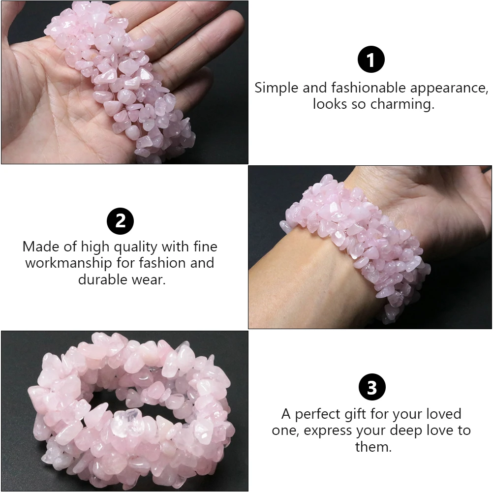 

Crystal Stone Bracelet Bright Stretch H Chain Irregular Stones Jewelry Fashion Durable Wear Charm Occasions Matching Clothing