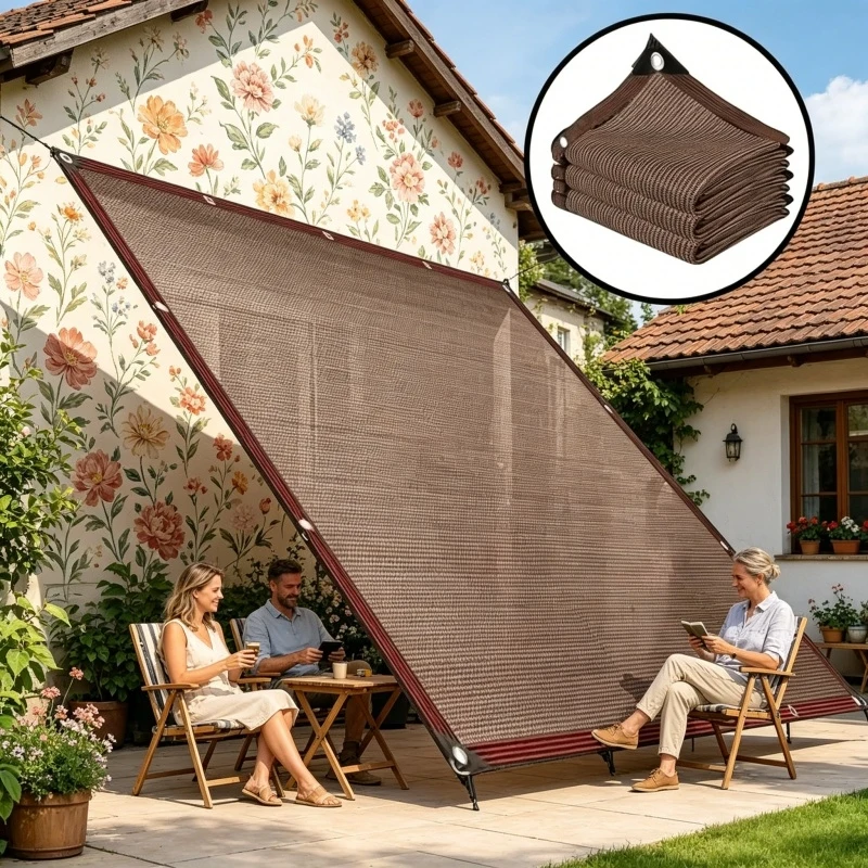 

Durable Brown UV Protection Canopy - Outdoor Sun Shade Net - 1PC 3M x 4M Brown Outdoor Sun, Picnics, and Pools