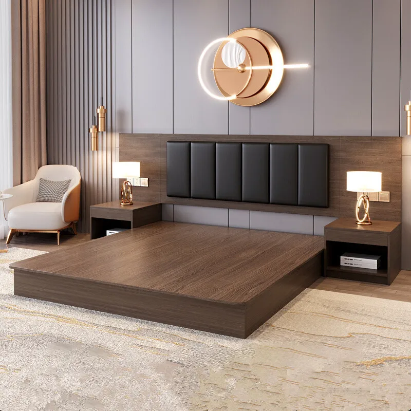 custom.Love Zone Modern Luxury Comfortable King-Size Solid Wood Double Bed Set 1 Year Warranty Customizable Color Size Apart