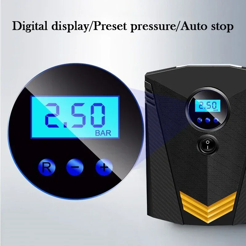 

Сверхмощный воздушный компрессор 12 В: цифровой накачиватель шин 150 фунтов на квадратный дюйм со светодиодным дисплеем для грузовиков/внедорожников/мотоциклов