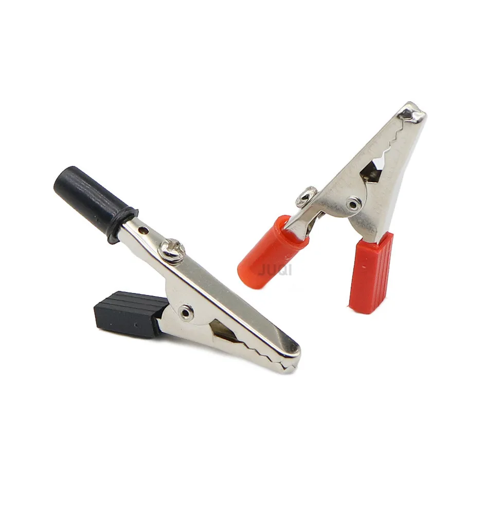 Hot 1/2/5/10pcs Insulated Crocodile clip Plastic Handle Cable Lead Test Charging Clamp Metal Crocodile Clamp Length 52mm