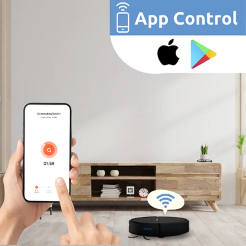 เครื่องดูดฝุ่นหุ่นยนต์3600PA สมาร์ทรีโมทแอปควบคุมทำความสะอาดไร้สายนำทางพื้นที่บนแผนที่เครื่องกวาดหุ่นยนต์