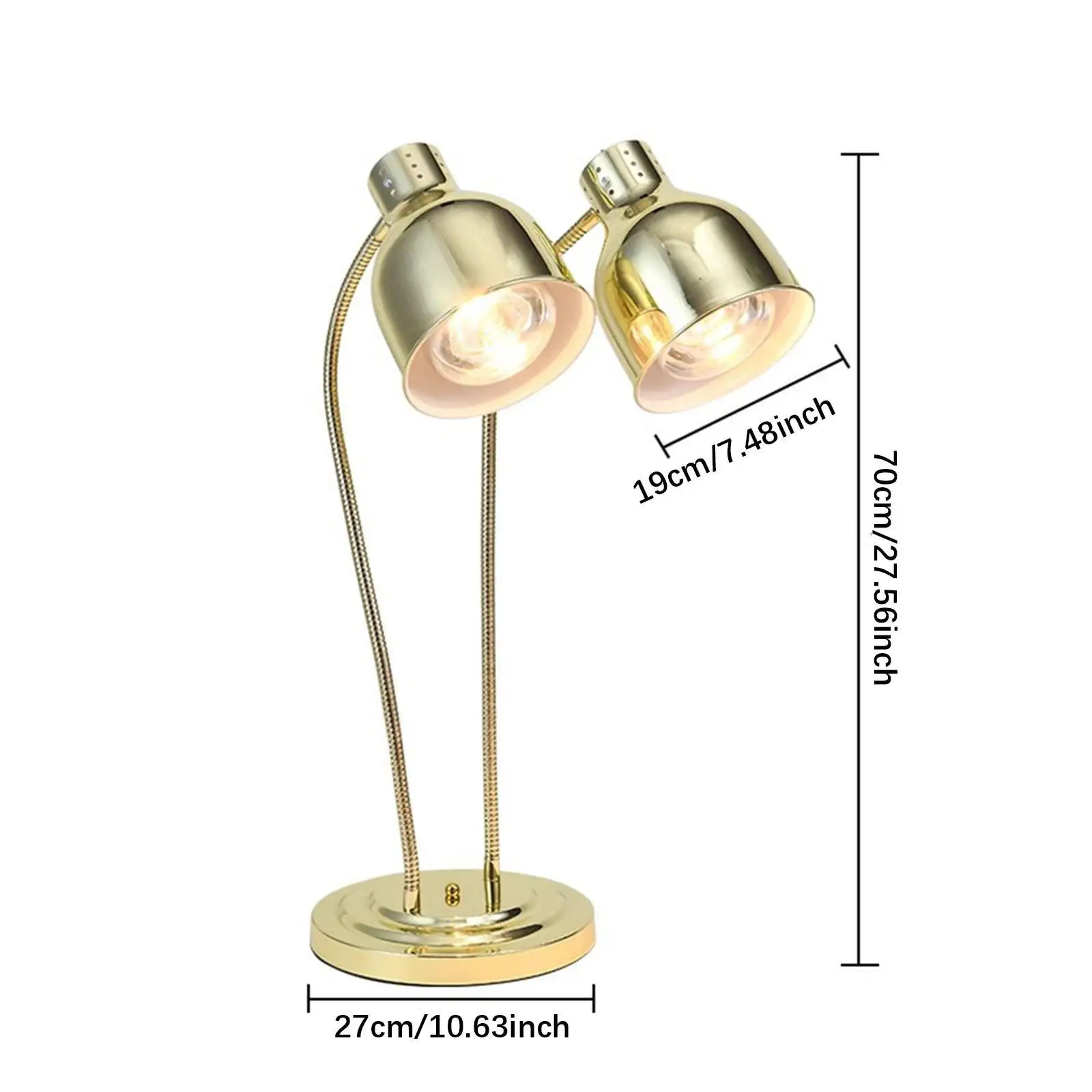 Food Heat Lamp Catering Heating Lamp Freestanding without Bulbs Food Warmer Lamp for Catering Fried Food Chicken Buffet Kitchen