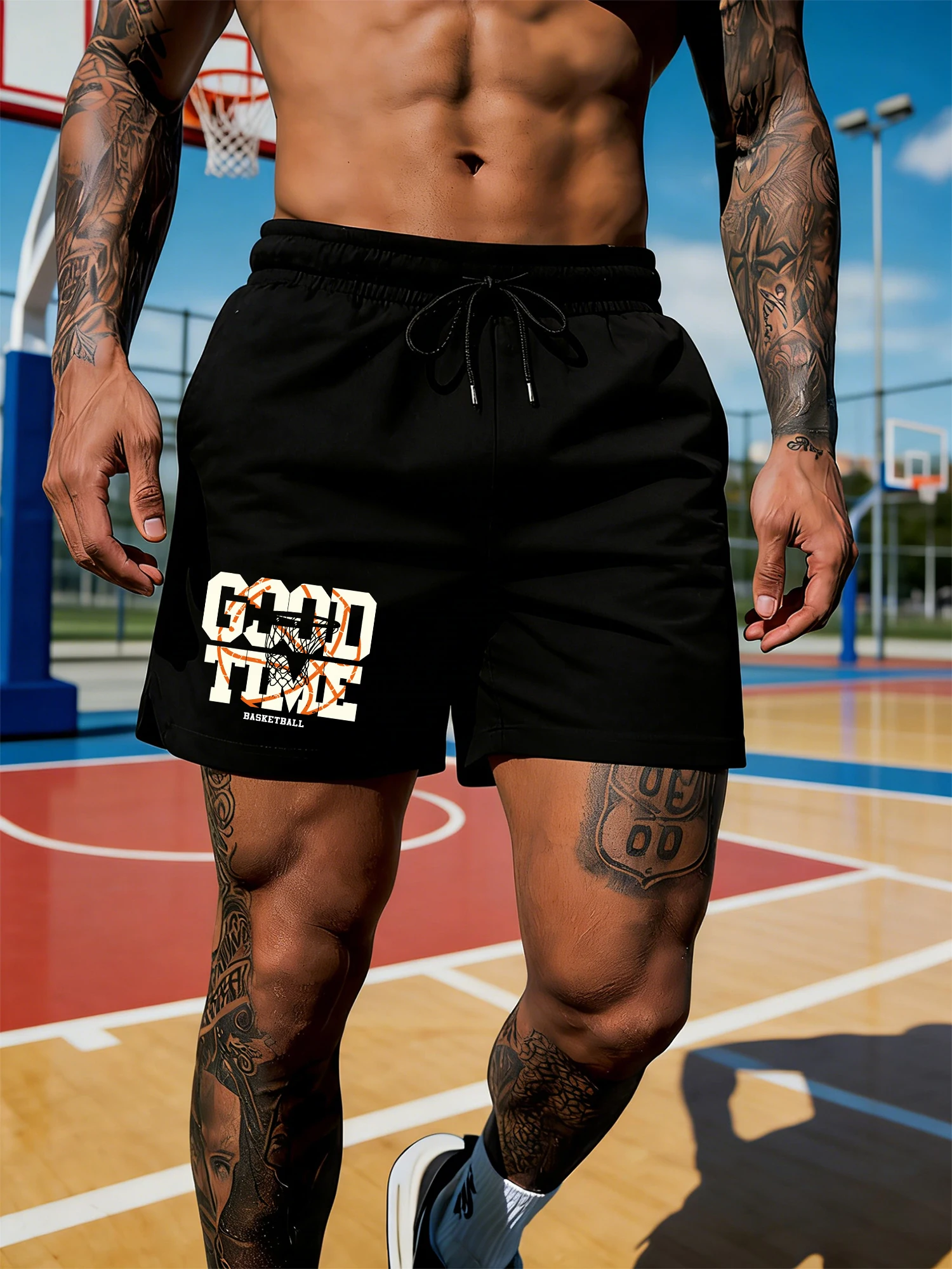 

Мужские шорты с принтом «Игра в баскетбол — это просто» в ретро-стиле, удобные, модные, свободные, черные, спортивные, унисекс, повседневная уличная одежда