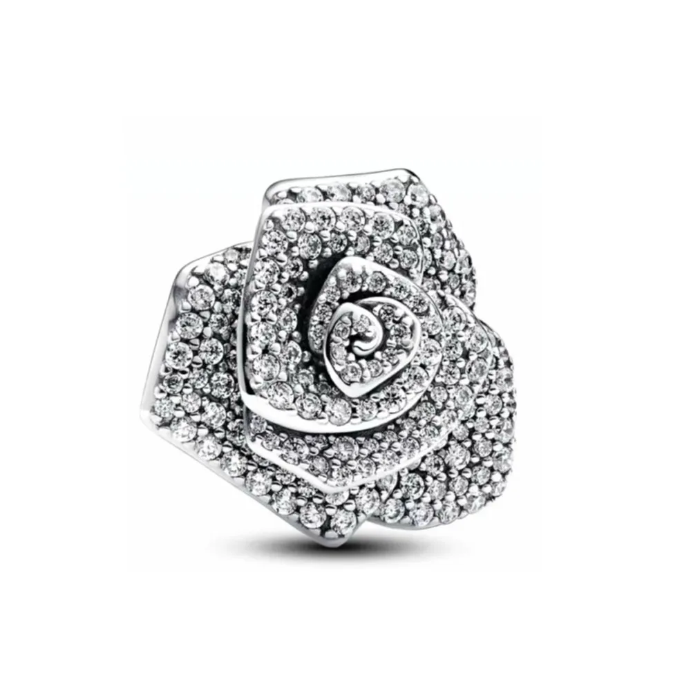 Europe NEW 925 Plated Silver Flower Charm Deer God Dangle Pink Fat Pendant Bead Fit Original Bracelet Jewelry For Gift