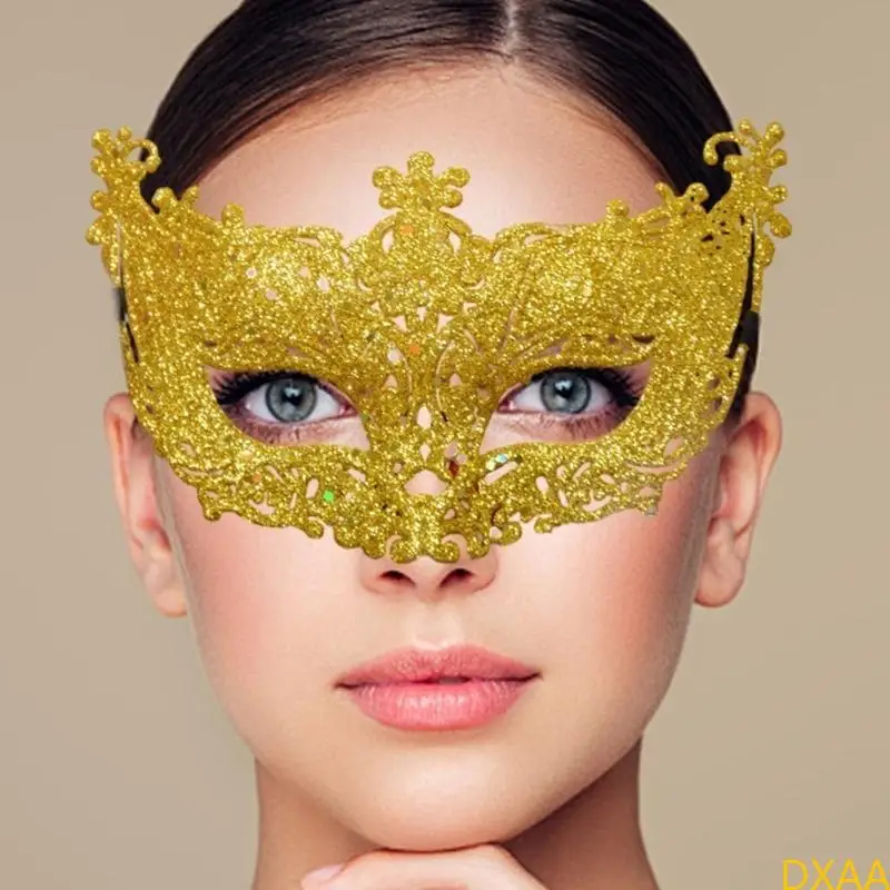 Maschera mascherata da paillettes DXAA Maschera veneziane per donne maschera da festa Halloween a metà facciata maschera per