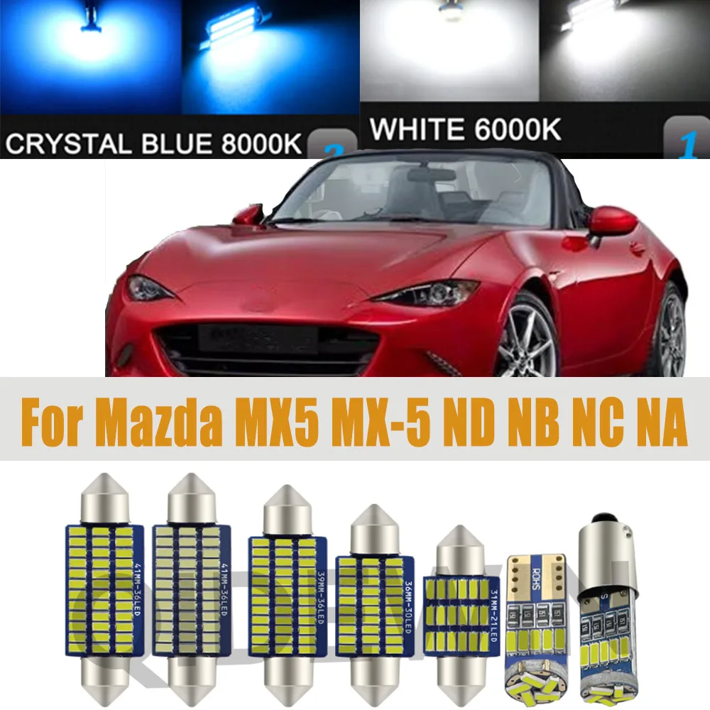 Luces LED Interiores para Automóvil Canbus para Mazda MX5 MX-5 ND NB NC NA Miata MK1 MK2 MK3 MK4 1990-1997 1998-2005 2006-2014 2015 2016-2024