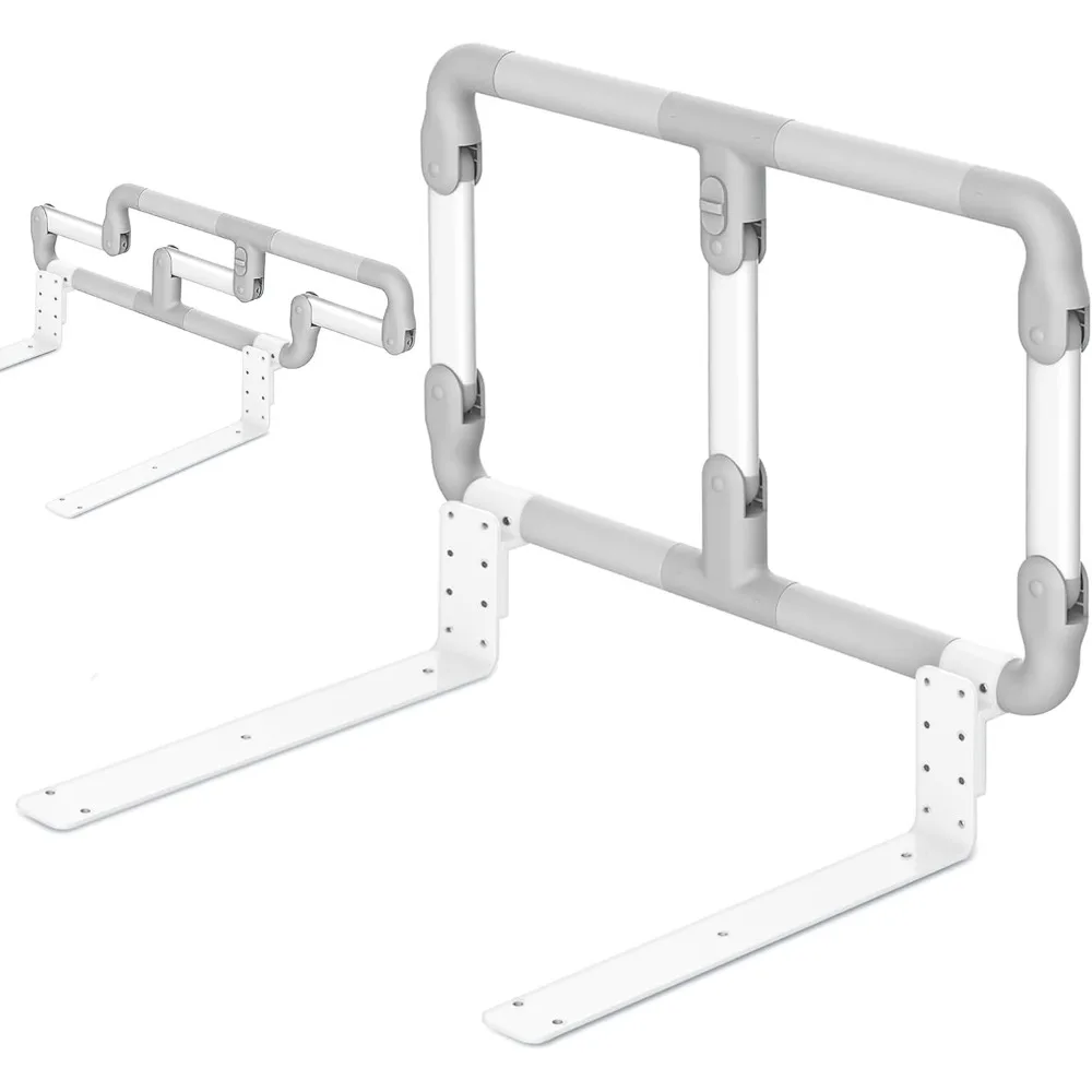 

Folding Bed Rails for Elderly Seniors, Bed Assist Rail with Adjustable Heights for Easily Getting in or Out of Bed, Bed Rail Saf