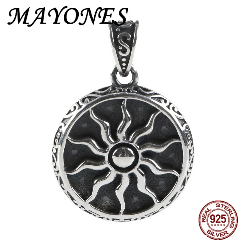

Real S925 Silver Personalized Flame Sun Pendant for Men and Women Fashion Lucky Jewelry Gift