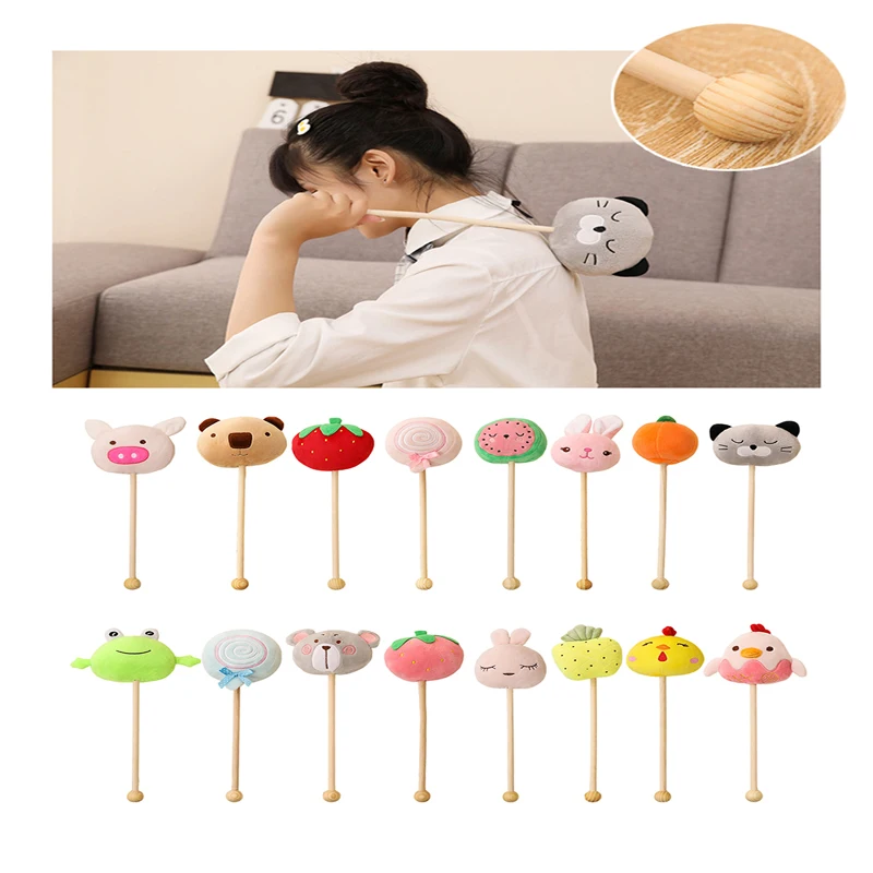 

1 шт. Милый мультяшный массажный молоток-палка, ручной плюшевый мини-молоток для массажа шеи, плеч, меридианов, ног и спины