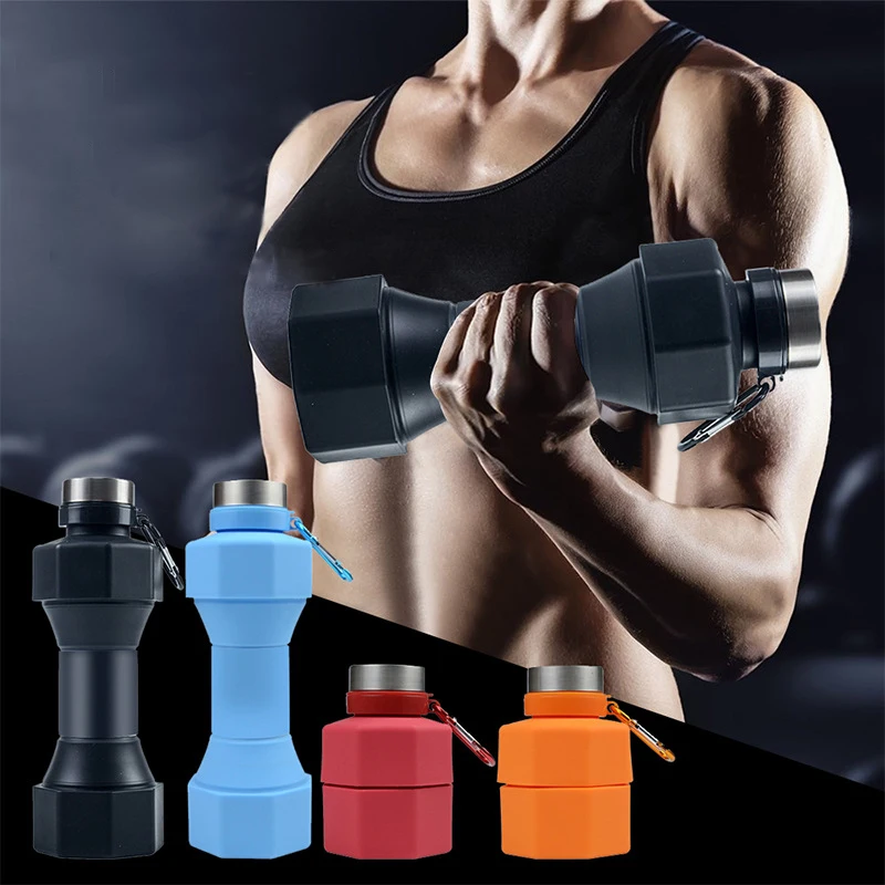 650ML Collapsible Water Bottle, Reuseable BPA Free Silicone Foldable Bottles Portable Hiking Cup For Outdoor Mountaineering Tour