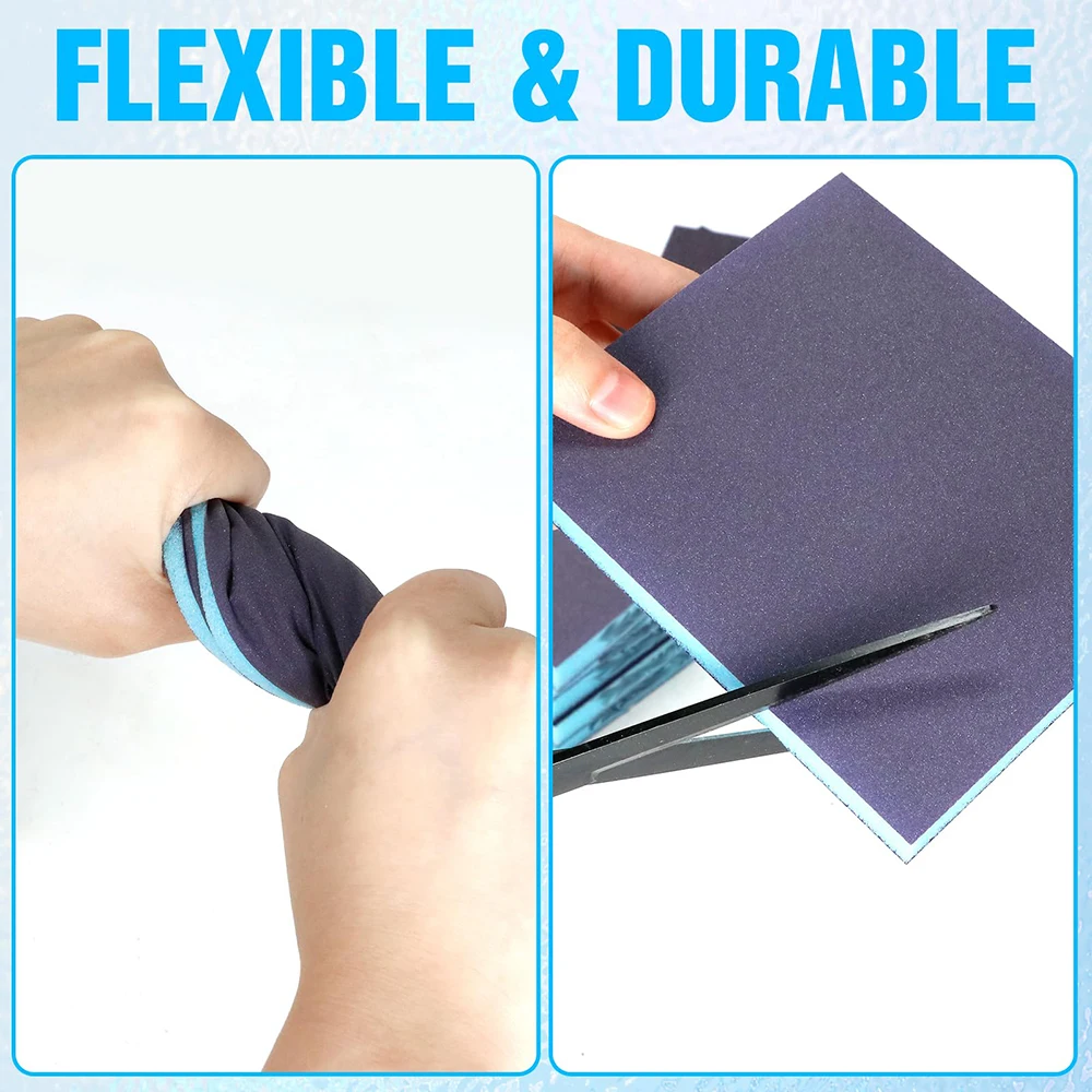 Esponja de lijado de grano 60-320, bloques de lijado en seco y húmedo lavables y reutilizables para herramienta abrasiva de Pulido de madera y Metal, 6 uds., 120x11x12mm
