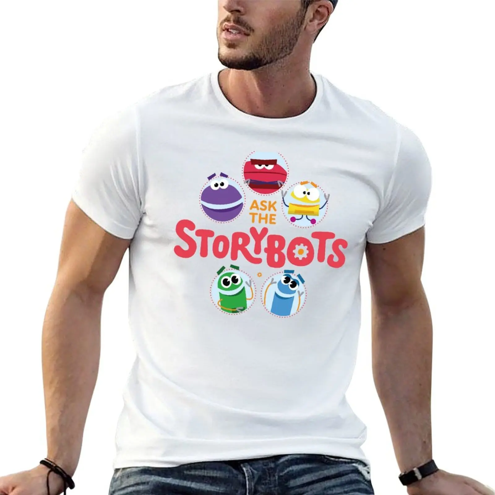 Camiseta Ask the Storybots, camiseta para hombre, camiseta esencial, camisetas divertidas, camiseta de algodón