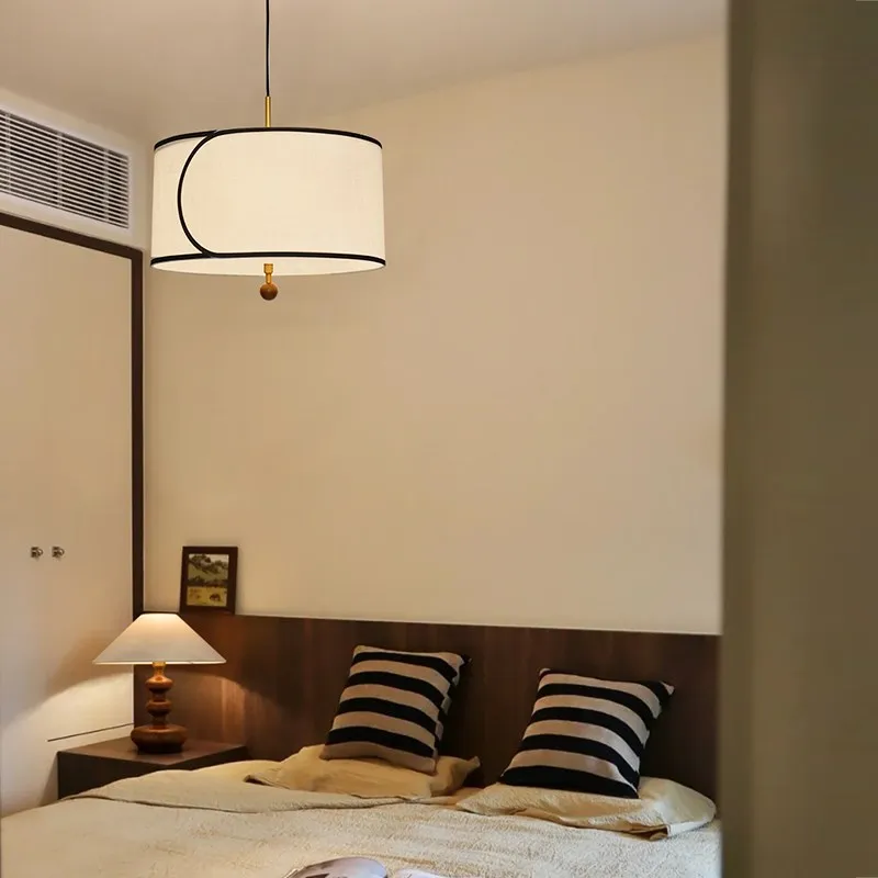 Camera da letto antica francese in tessuto leggero camera da letto principale Camera giapponese Lampade calde retrò americane