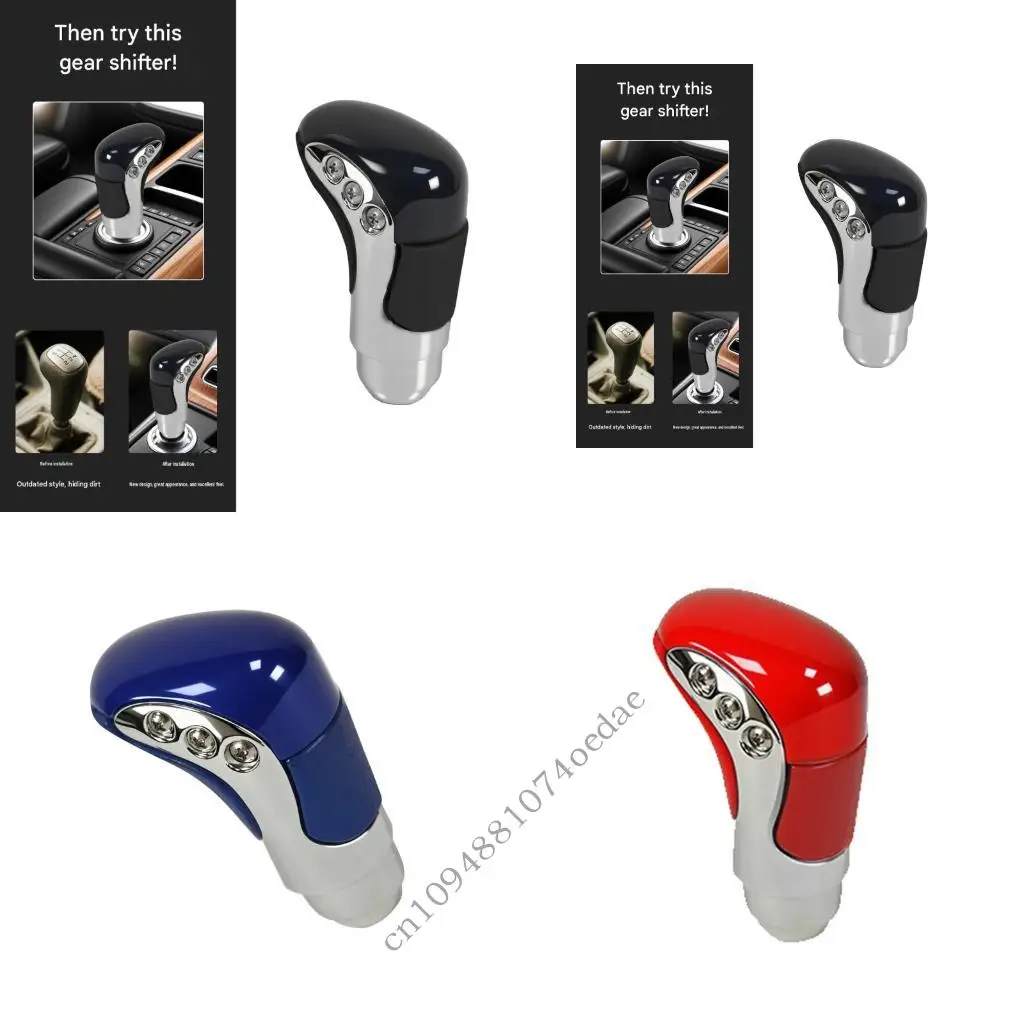 Daily Driving Car Gear Shifter Knob ABS Gear Selector Knob with Textured Grip and Silver Trim for Plain Console Areas Use 