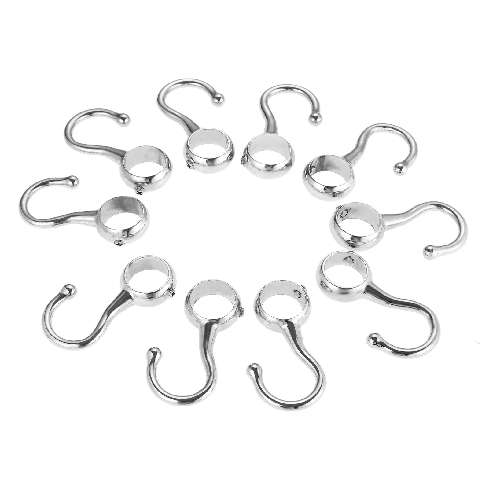 10pcs J Typed Hooks Tube Rod Hooks Bathroom Wardrobe Pipe Hanger  Bathroom Clothes Coat Hanging Hook