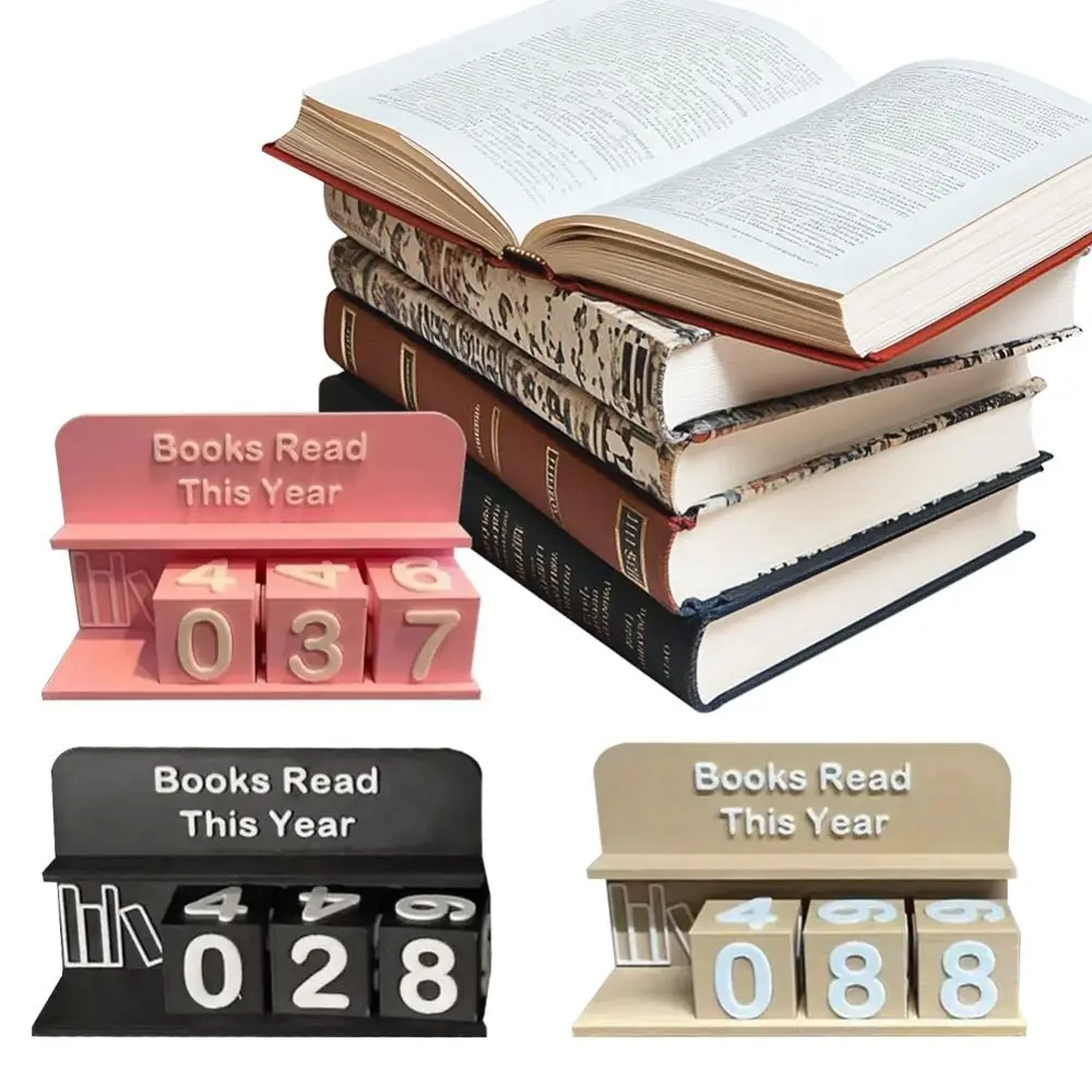 Verschleißfestes 3D-Buch, Lesezähler, Buchhand-Dekor, Bücher, Lesen dieses Jahr, Lesen, Fortschritt-Tracker, Schublade, manuelle Rotation, Buch-Tracker