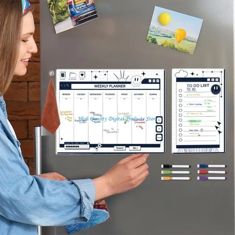 U2JE Calendar Whiteboard Weekly Planner Fridge Monthly Calendar Board