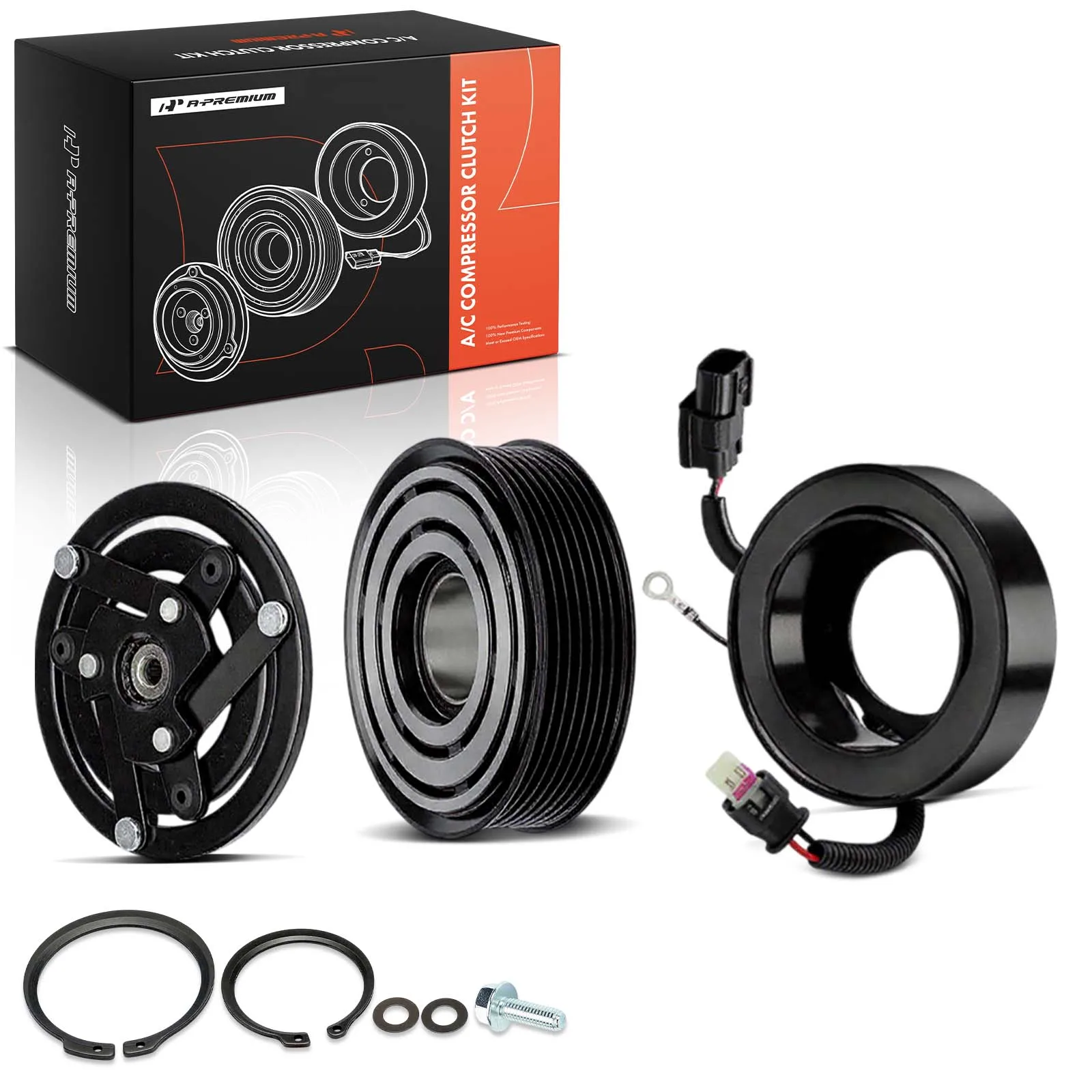 A-Premium AC Compressor Clutch Kit with 7-Groove Pulley for Honda Civic 2016-2021