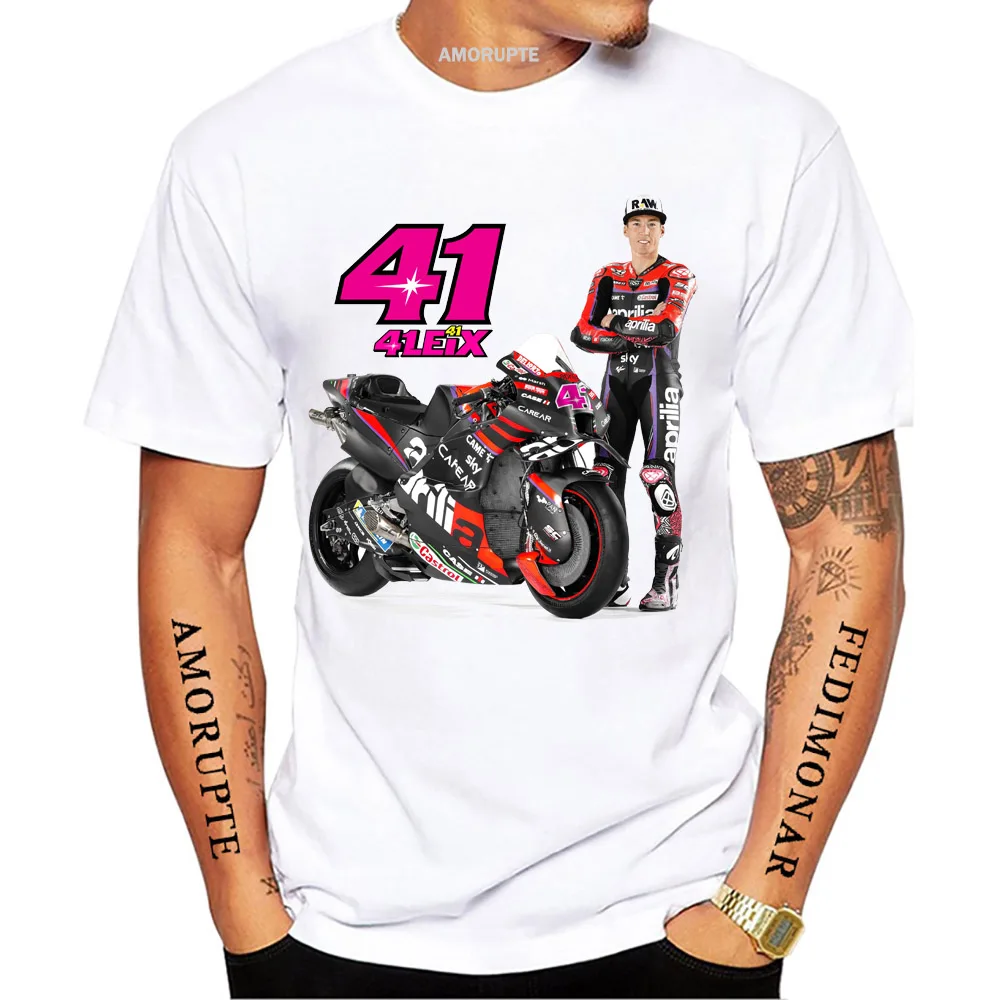 Aleix Espargaro 41 2023 GP T-Shirt New Summer Men Short Sleeve GS Adventure Spor Casual White Tops Hip Hop Motorcycle Rider Tees