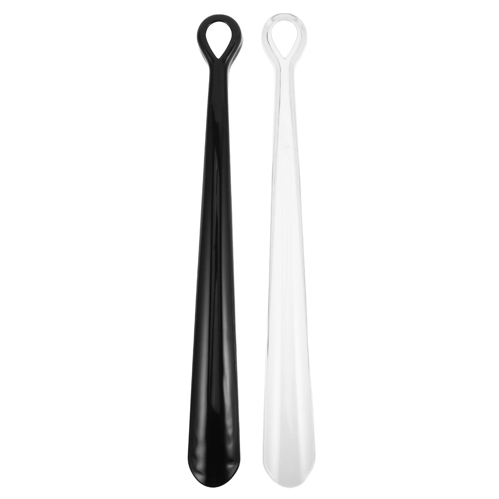 

2pcs Shoehorn Long AntiSlip Plastic Helper Hooked Boot Compact Easy Insert Tool Home Travel Durable Shoe Spoon Lifters