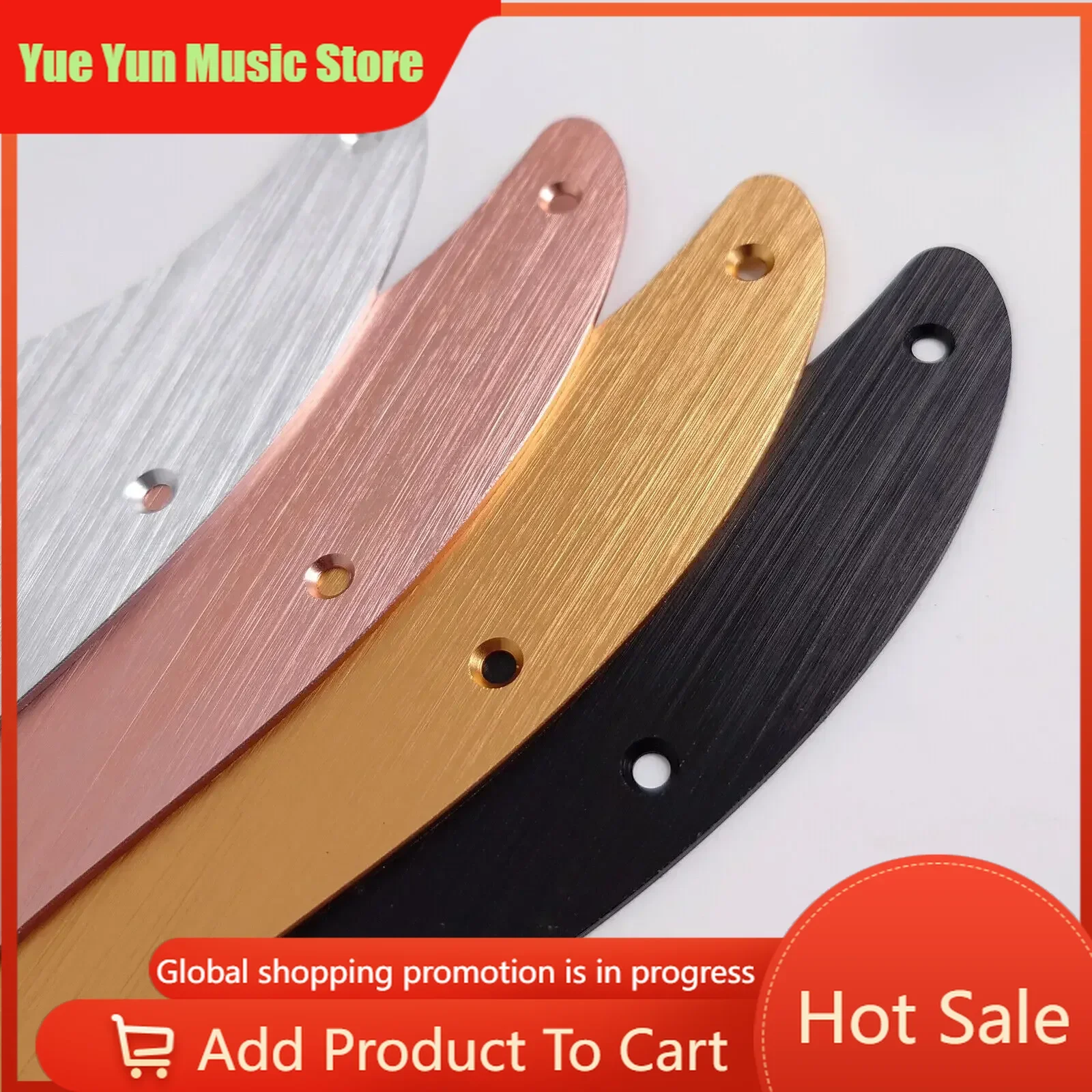 Yue Yun Music Store-Discount Hot Sale-Aluminum Anodized 13 Hole Bass Pickguard Metal Control Plate with Screws for Bass Guitars