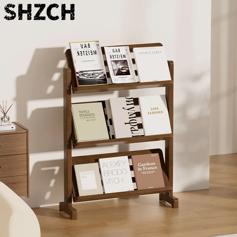 Floor-to-ceiling Newspaper Rack Study Multi-layer Shelf, Living Room Magazine Storage Office Data Display Rack