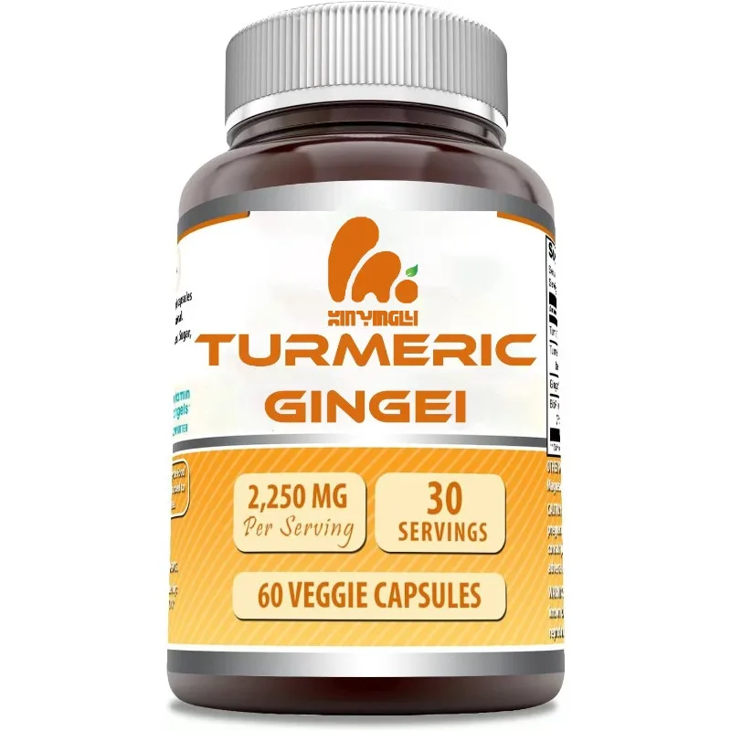 

Куркумин, куркуминовая пудра и имбирь с биологическими белковыми добавками 2250 мг | 60 вегетарианских капсул