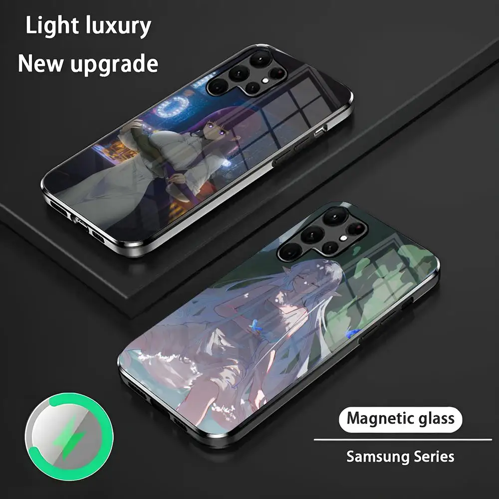 Anime Girls Fern Sousou No Frieren Phone Case S24 Ultra Cases Celulares For Samsung S24 S23 S22 S21 S20 Plus Ultra Note20 Glass