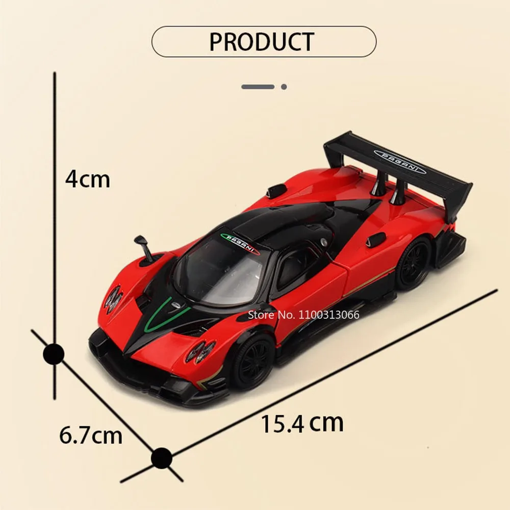 1:32 Pagani Zonda R Huayra BC‌ Alloy Model Cars Toy Doors Opened Miniature Sports Car Wheel Pull Back Vehicle Boys Festival Gift