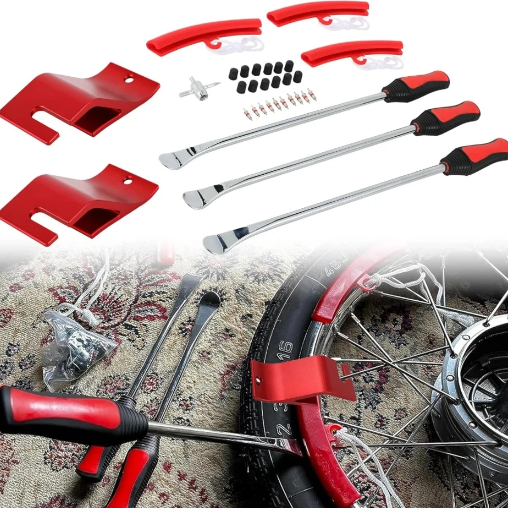 BIUGERCN Motorcycle  Universal Tire Levers Spoons Changer Dirt Bike Dirt Bike Tire Changing Tools Tire Changer with 2 Pcs Bead