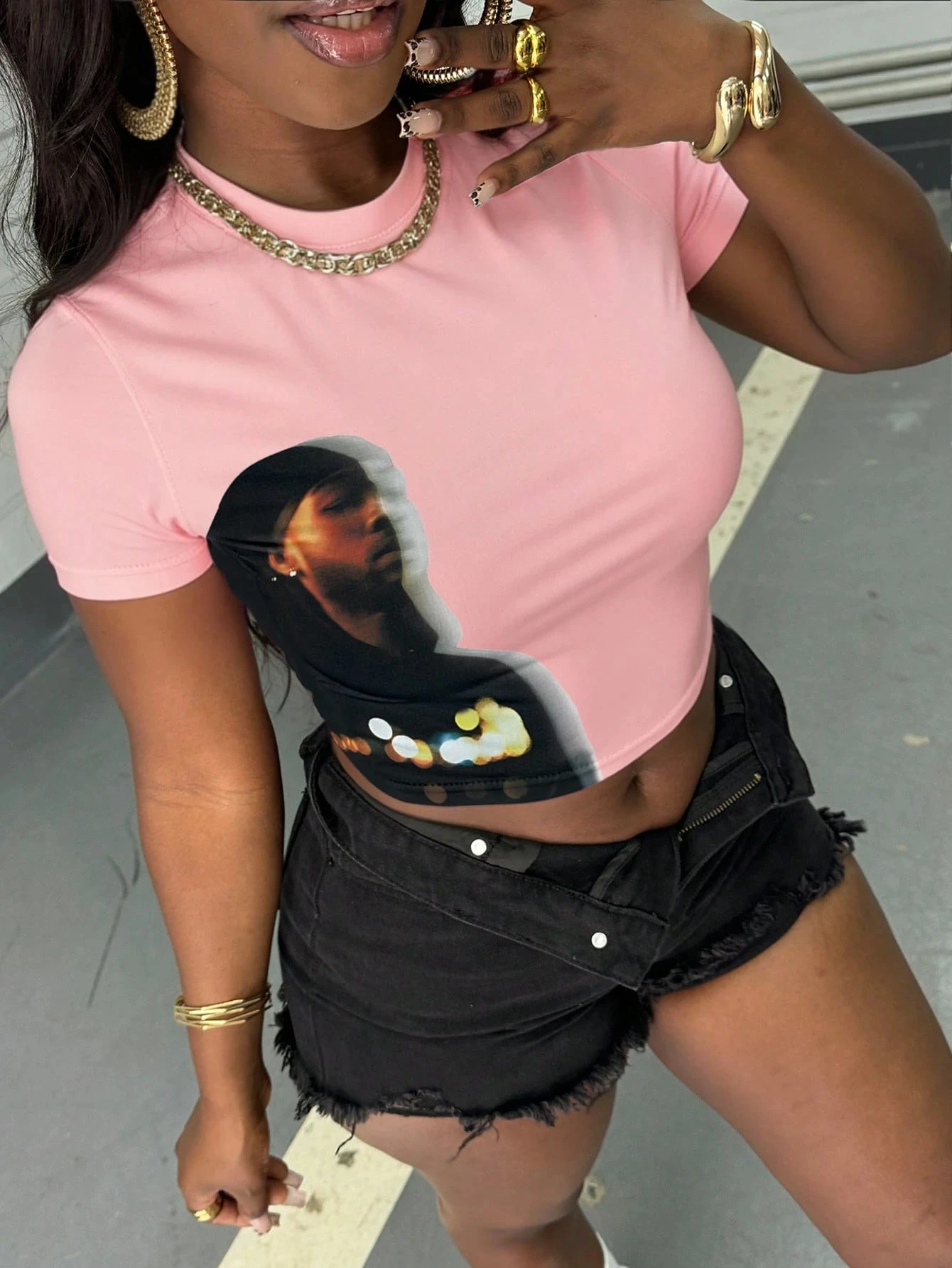 

Женская укороченная футболка с рисунком в стиле ретро Y2k, летняя повседневная одежда с элементами в стиле хип-хоп, футболка Y2k, женская одежда, женская одежда