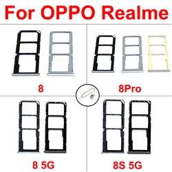 Sim Card Tray For Oppo Realme 8 8i 8S 5G 8 Pro SIM Card Slot Holder Micro SD Card Adapter Replacement Reapir Parts