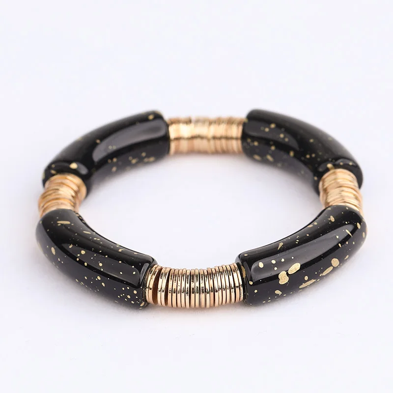 Fashionable Women Bracelets Biggest size of Bamboo Tube with Gold disc Classic Bracelets BC391B