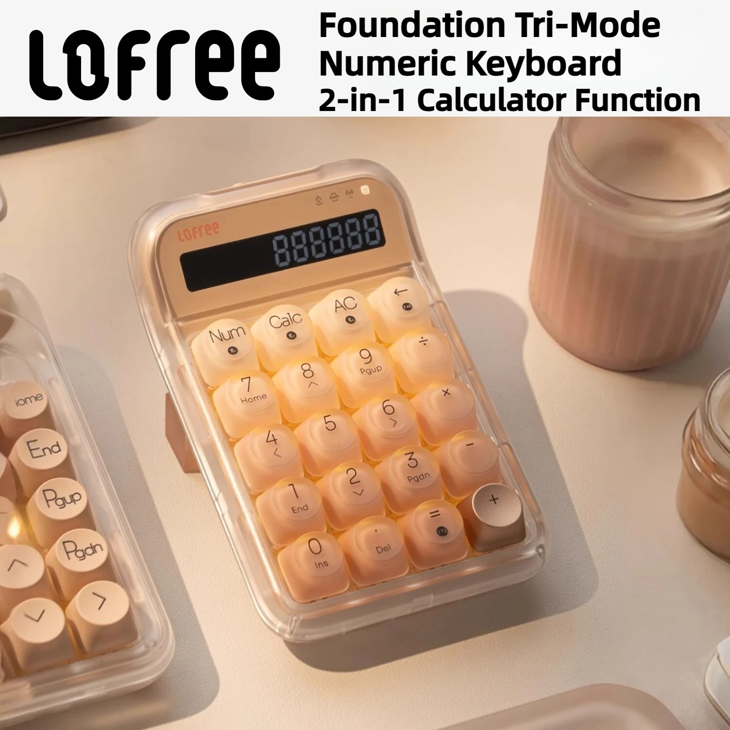 

LOFREE DOT Foundation Беспроводная механическая цифровая клавиатура Bluetooth Компактная внешняя цифровая клавиатура для девочек Офисная калькуляторная клавиатура