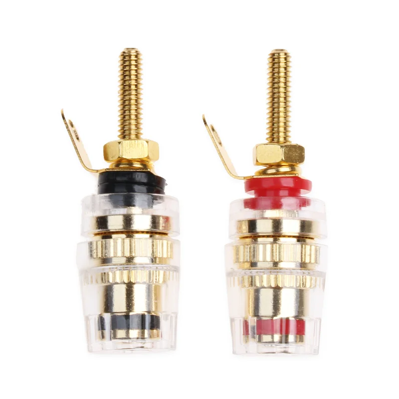 

8pcs/lot 42MM Gold Plated Speaker Terminal Binding Post Amplifier Connector Suitable For 4mm Banana Plug High Quality