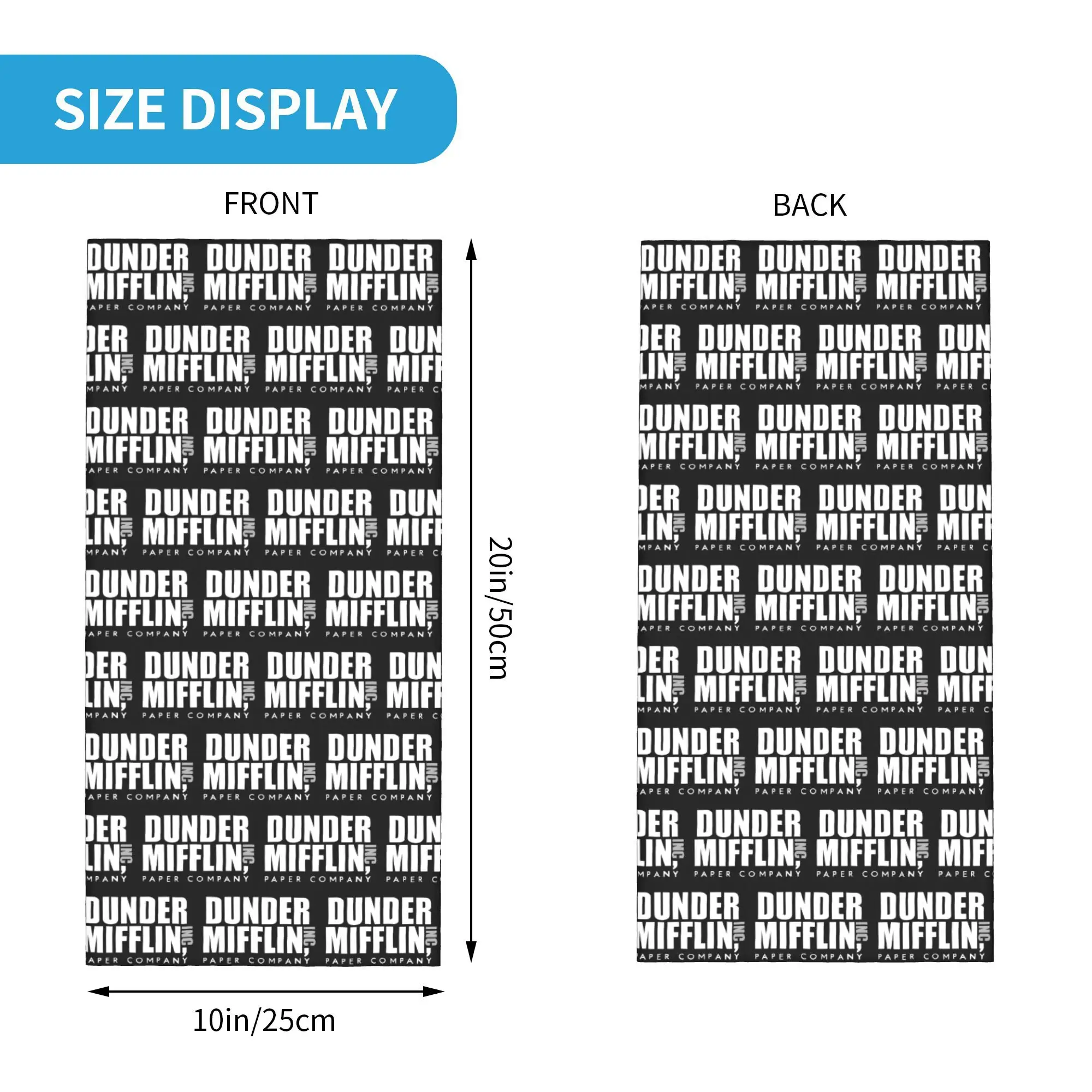 Dunder Mifflin Logo Bandana Halsbeenkap Bedrukte gezichtssjaal Multifunctioneel hoofddeksel Hardlopen Unisex Volwassen Winddicht