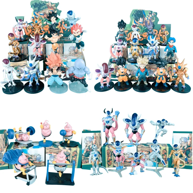 6-14Psc/Set Dragon Ball Figures Blind Box Toy Super Saiyan Goku Vegeta Keychain Anime PVC Collection Model Toys For Kids Gifts