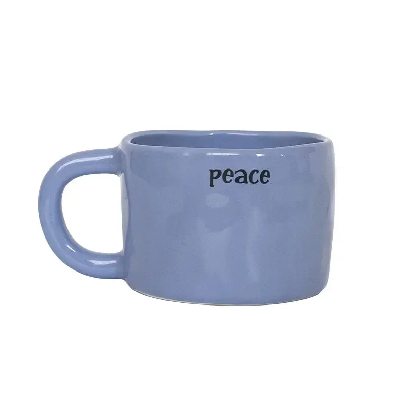 Creative handcrafted irregular ceramic mug, personalized couple water cup  office and home carrying gift cup coffee cups