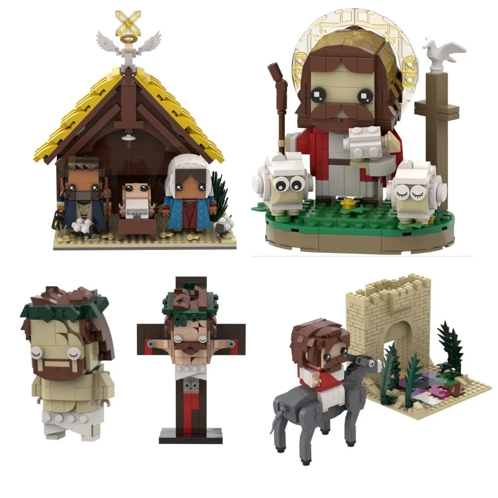 Gobricks MOC Birth of Jesus Building Block Model Son of God Nativity Scene Christmas Commemorate Bricks DIY Assembly Toys Gifts