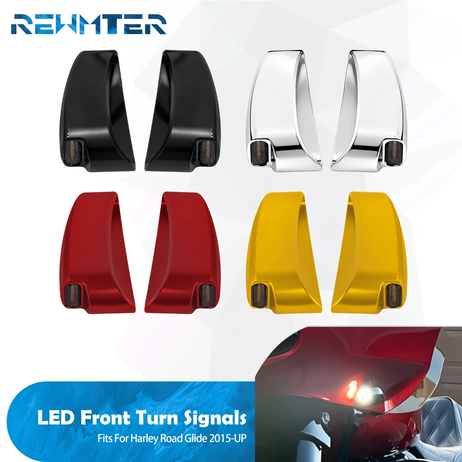 Motorcycle LED Lights E Mark Turn Signal Indicator Lamp For Harley Touring Road Glide FLTRX FLTRKSE Special 15-23 FLTRU 16-Up
