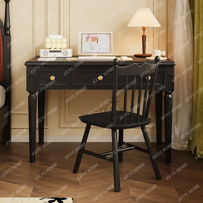 

L retro solid wood desk home living room office computer desk
