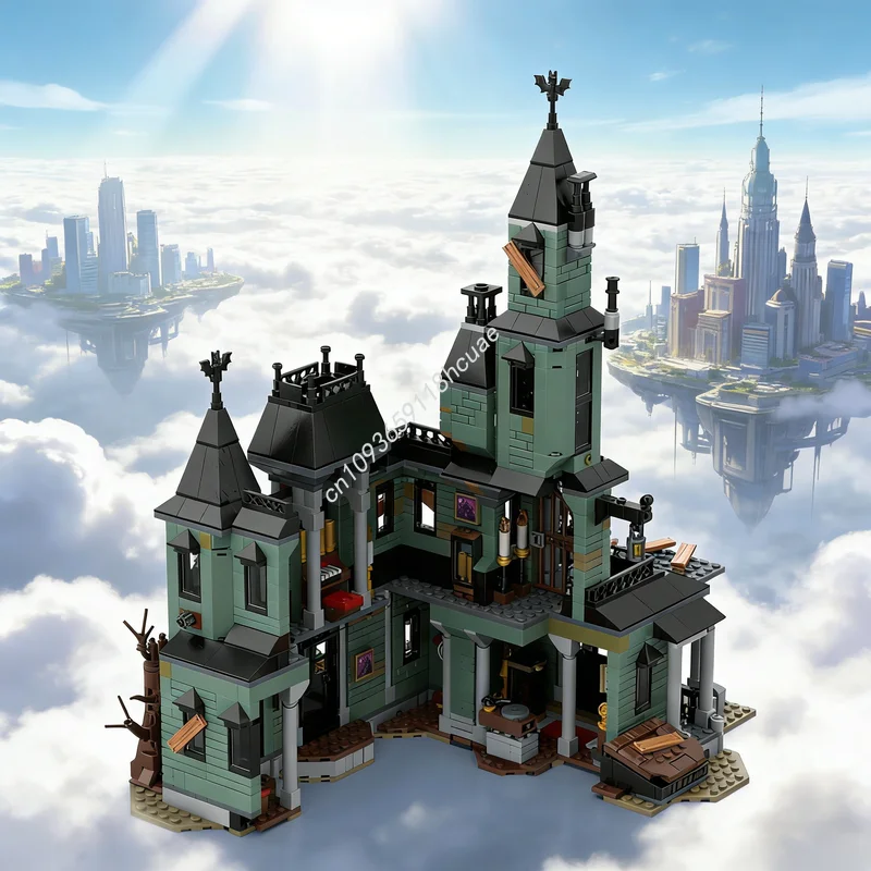 1445개 MOC 유령의 집 창작자 3 1 모델 블록 장난감 크리스마스 선물 건축 창의적 DIY 아이디어 브릭 교육용